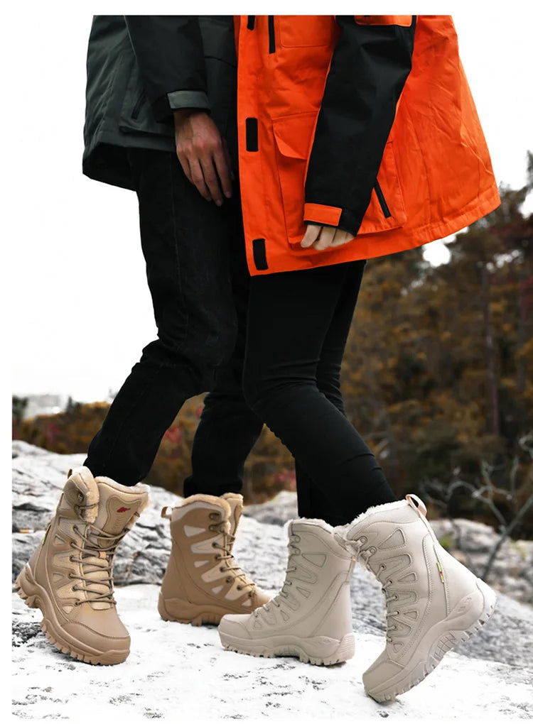 Men's Military Tactical Boots Army Boots Men Side Zipper Military Boots Men Anti-Slip Ankle Boots Work Safety Shoes Hiking Shoes by PETAL & GLOW