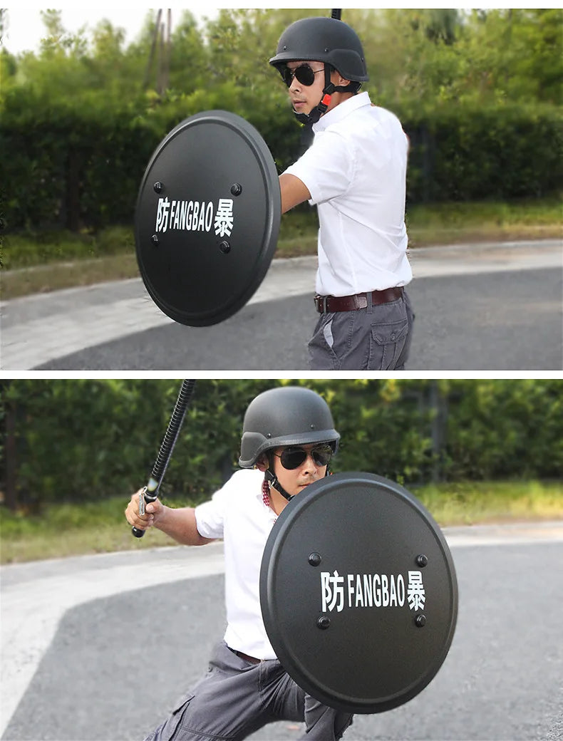 Metal Tactical Handheld Aluminum Alloy Round Shield Riot Shield Round Tactical Shield Security Equipment Security Equipment by PETAL & GLOW