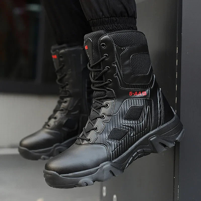 Men Male Masculine Botas Tacticas Hombre Militar Masculine SneakerMotorcycle Ankle Combat Boots Black Botas Militares Hombre by PETAL & GLOW