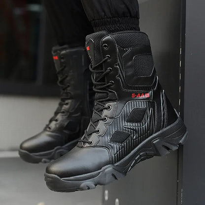 Men Male Masculine Botas Tacticas Hombre Militar Masculine SneakerMotorcycle Ankle Combat Boots Black Botas Militares Hombre by PETAL & GLOW
