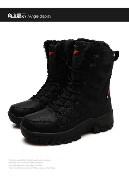 Men's Military Tactical Boots Army Boots Men Side Zipper Military Boots Men Anti-Slip Ankle Boots Work Safety Shoes Hiking Shoes by PETAL & GLOW