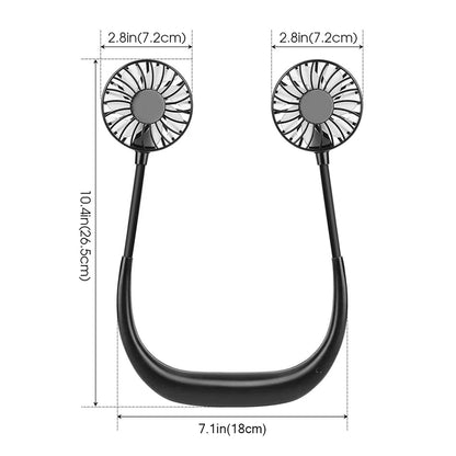 Neck Fan Rechargeable 1200mAh 3 Speeds Hands Free Wearable Fan Portable Personal Cooling Fan for Travel Outdoor Hot Sale