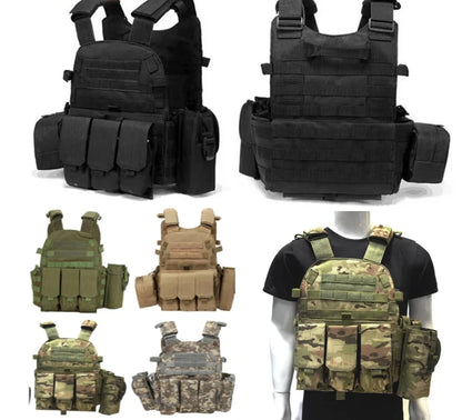 Nylon Tactical Vest Body Armor Hunting Carrier Airsoft Accessories Men Combat Camo Military Army Vest Outdoor CS Hunting by PETAL & GLOW