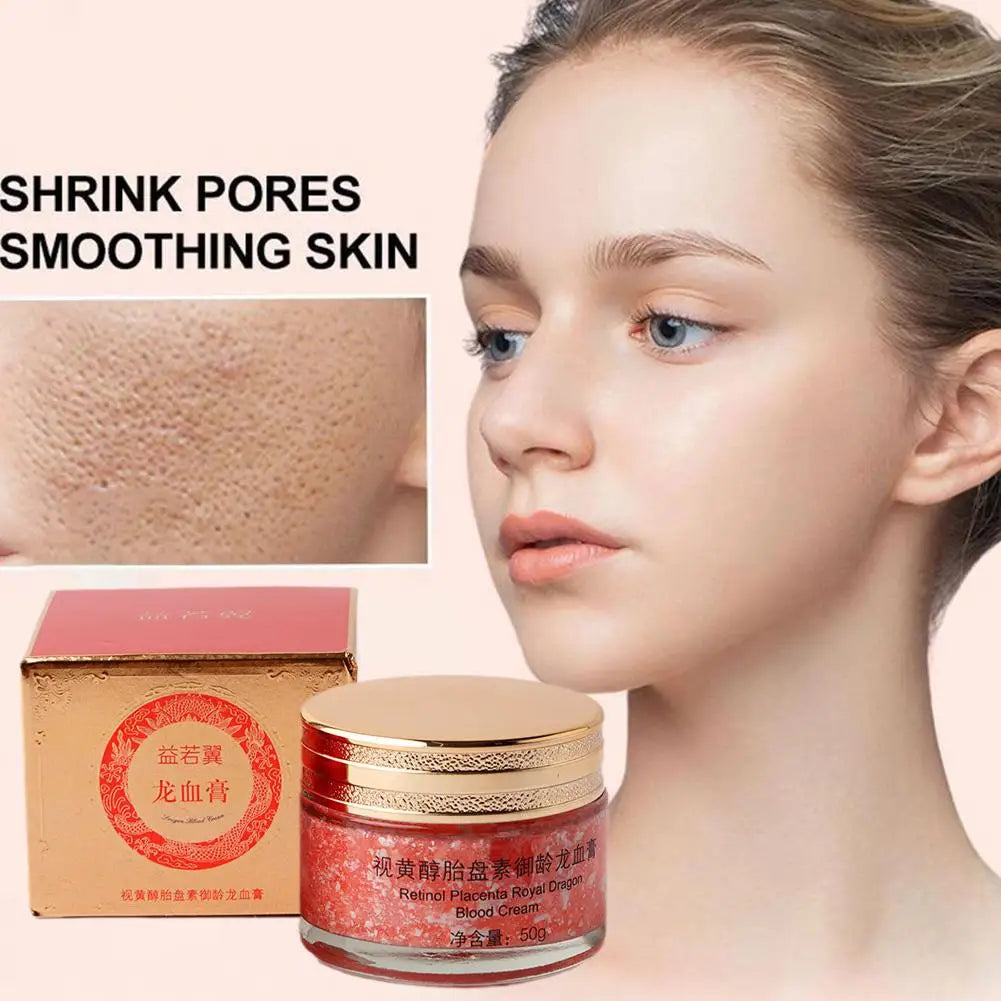 50g Dragon Blood Retinol Face Cream Smoothing Firming Face Serum Moisturizer with Placenta Extract Rejuvenation Skin Care by PETAL & GLOW