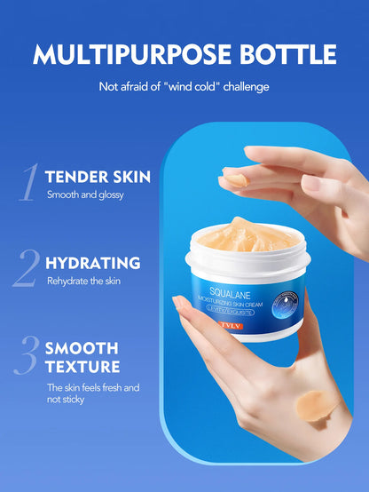 Ultra-Nourishing Squalane Cream for Dry Rough Skin Deeply Moisturizing Prevents Cracking Dryness Refreshing But Not Greasy