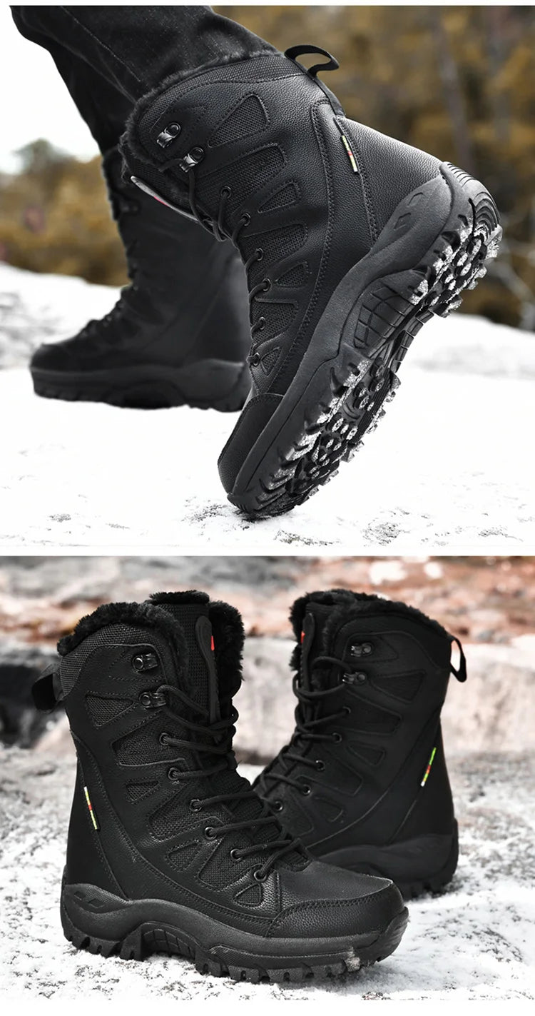 Men's Military Tactical Boots Army Boots Men Side Zipper Military Boots Men Anti-Slip Ankle Boots Work Safety Shoes Hiking Shoes by PETAL & GLOW
