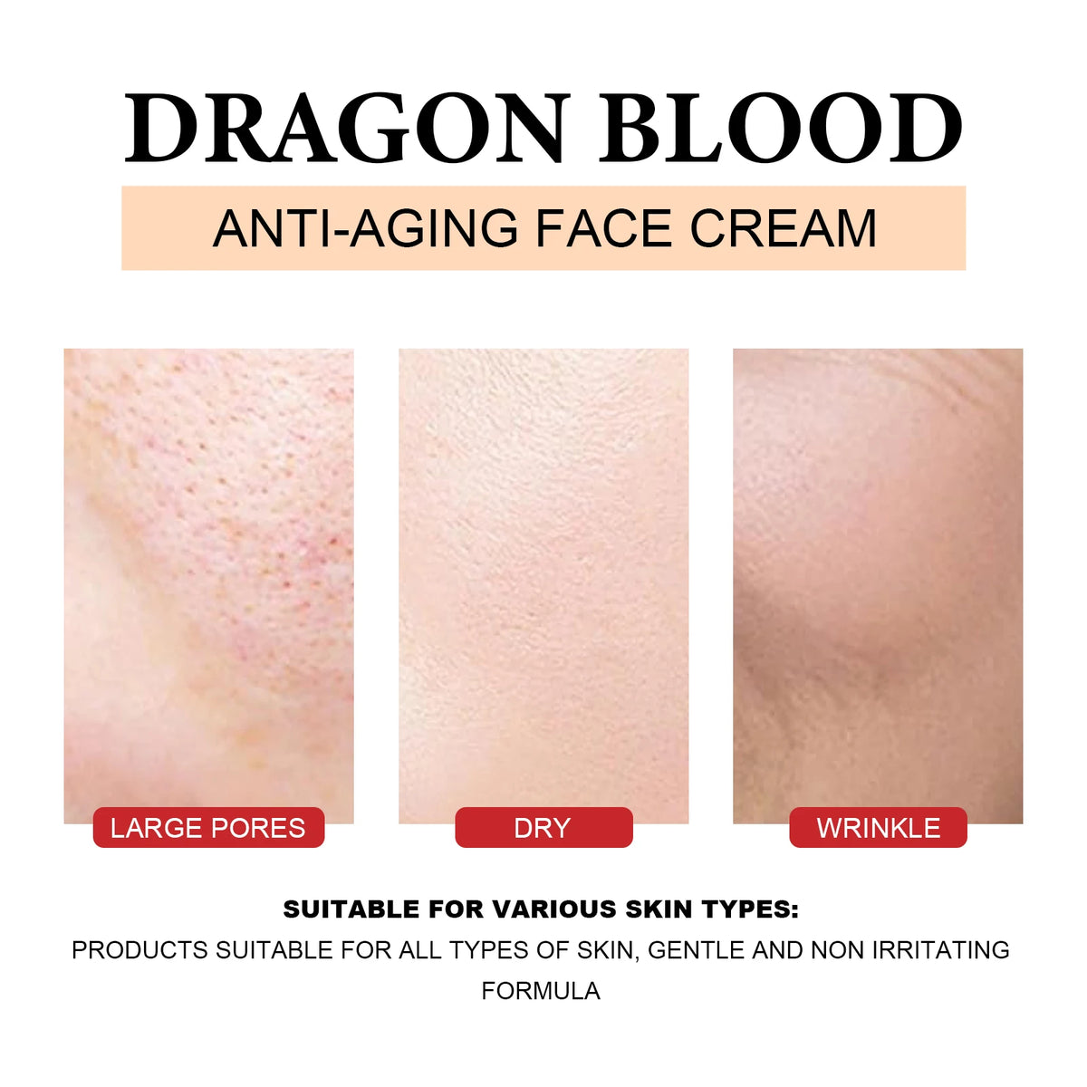 Dragon's Blood Hyaluronic Acid Cream Anti-Aging Face Moisturizer Pore Refining & Skin Repair Brightening Cream for Skin Care by PETAL & GLOW
