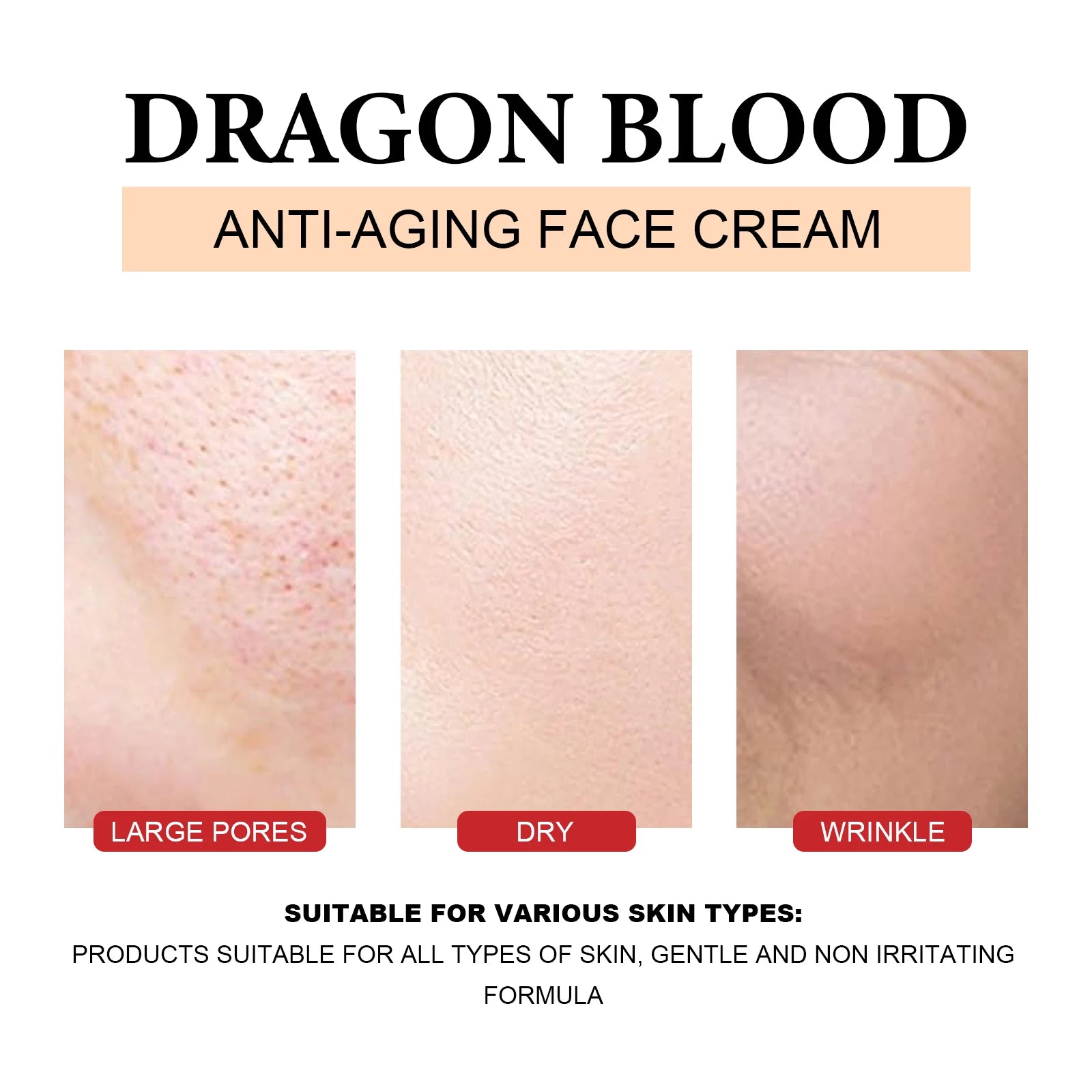 Dragon's Blood Hyaluronic Acid Cream Anti-Aging Face Moisturizer Pore Refining & Skin Repair Brightening Cream for Skin Care by PETAL & GLOW