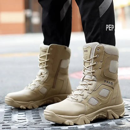 Men Male Masculine Botas Tacticas Hombre Militar Masculine SneakerMotorcycle Ankle Combat Boots Black Botas Militares Hombre by PETAL & GLOW