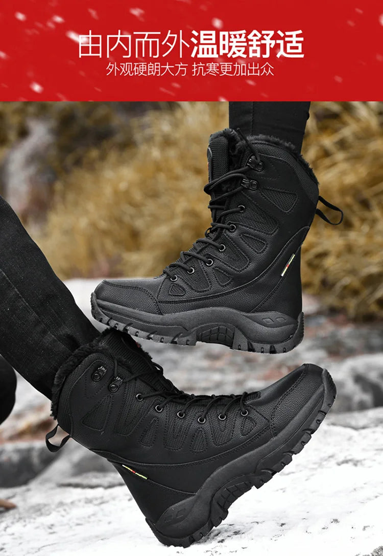 Men's Military Tactical Boots Army Boots Men Side Zipper Military Boots Men Anti-Slip Ankle Boots Work Safety Shoes Hiking Shoes by PETAL & GLOW