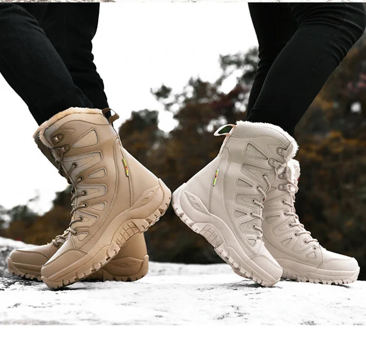 Men's Military Tactical Boots Army Boots Men Side Zipper Military Boots Men Anti-Slip Ankle Boots Work Safety Shoes Hiking Shoes by PETAL & GLOW