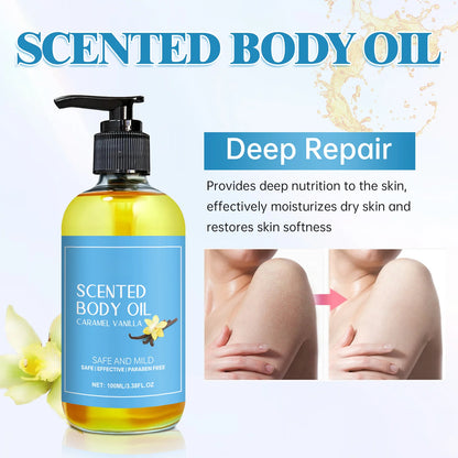 1-5pcs Stress Relief Body Oil with Vanilla - Deeply Moisturizes & Soothes Muscles, Herbal Formula for Relaxing Bath & Massage.