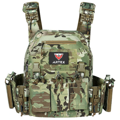 Artex New combat vest 6094 quick detachable light laser cut tactical vest black gear to carry airsoft carrier combat equipment by PETAL & GLOW