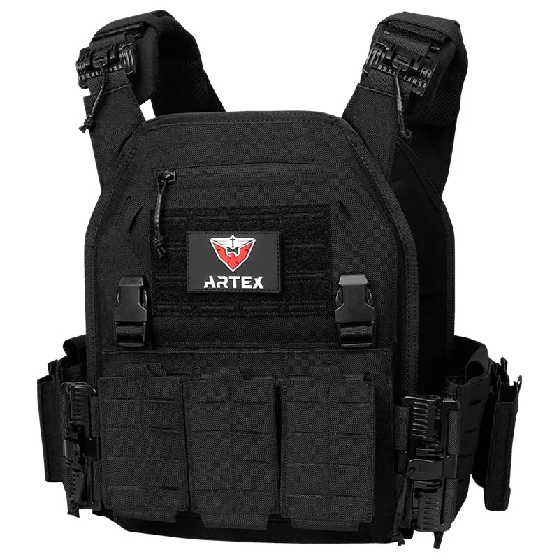 Artex New combat vest 6094 quick detachable light laser cut tactical vest black gear to carry airsoft carrier combat equipment by PETAL & GLOW