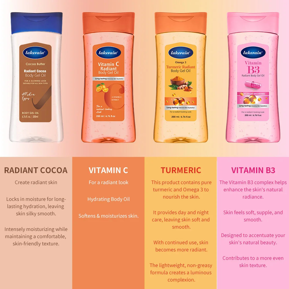 Turmeric Cocoa Glow Body Gel Oil Moisturizing & Smoothing Body Skin Vitamin C