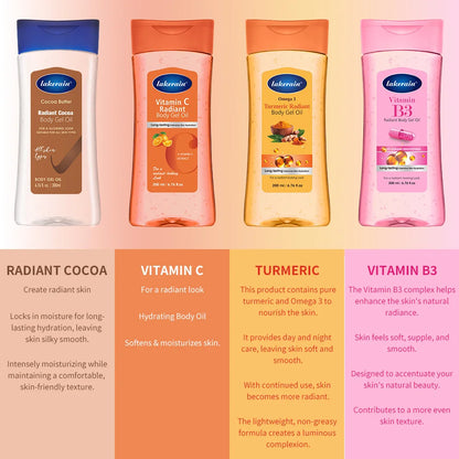 Turmeric Cocoa Glow Body Gel Oil Moisturizing & Smoothing Body Skin Vitamin C