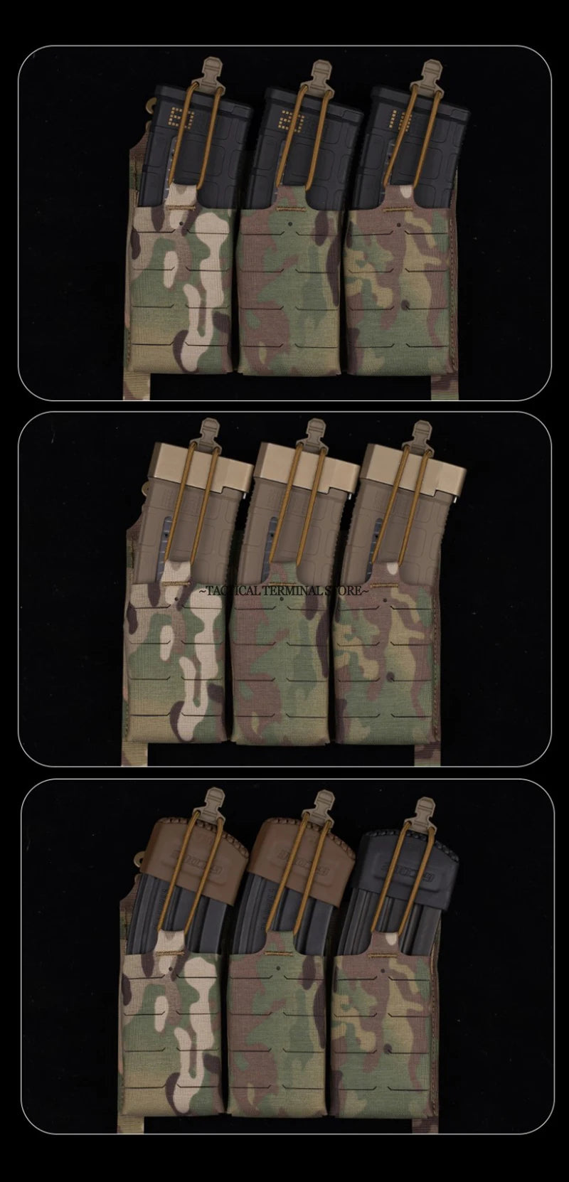 Ferro V5 FCPC Tactical Plate Carrier Quick Release Portable Body Armor Molle Airsoft Hunting Vest with 556 Triple Magazine Pouch by PETAL & GLOW