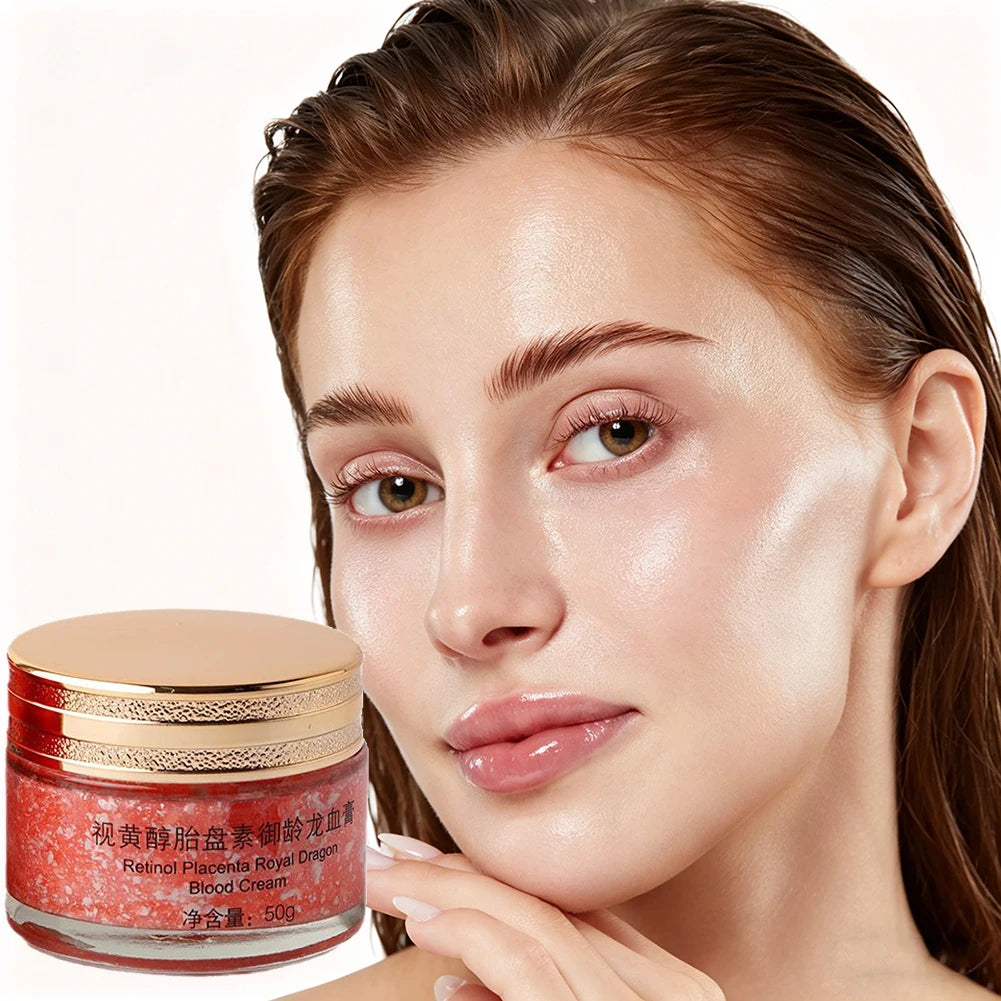 50g Dragon Blood Retinol Face Cream Smoothing Firming Face Serum Moisturizer with Placenta Extract Rejuvenation Skin Care by PETAL & GLOW