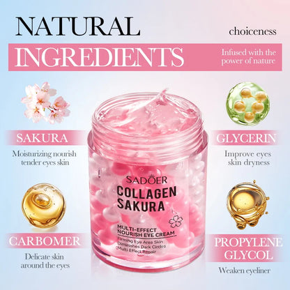 SADOER Sakura Eye Cream Anti Dark Circles Wrinkles Moisturizing Hydrating Anti-aging Creams Eyes Skin Care