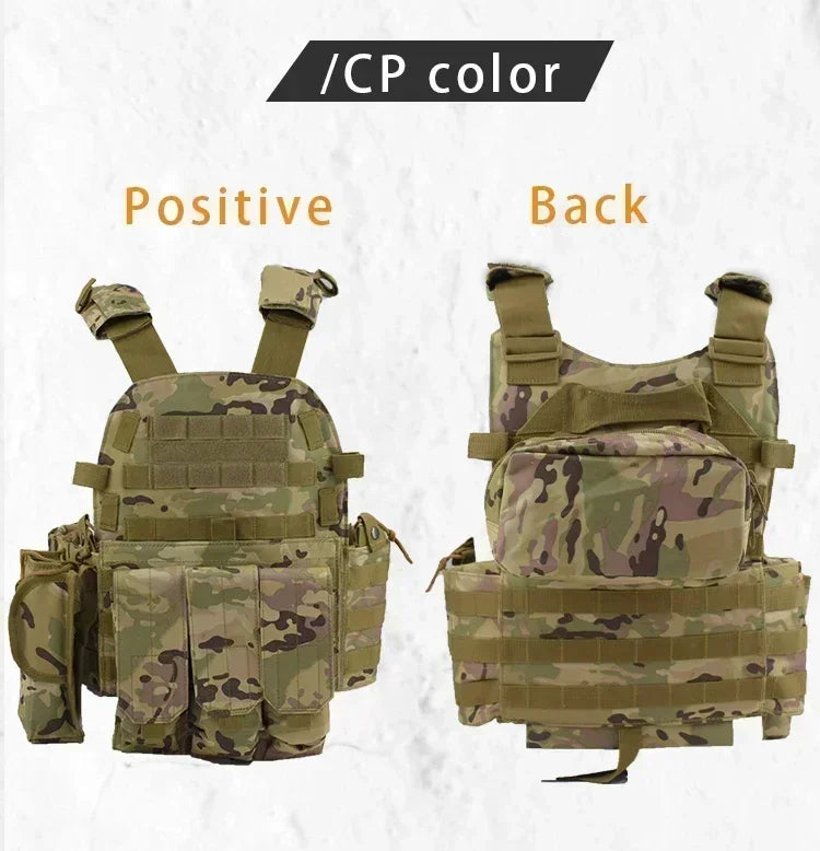2026 Military Tactical Vest Body Armor Combat Army Gear Hunting Plate Carrier Airsoft Accessories Wargame Pouch Vest by PETAL & GLOW