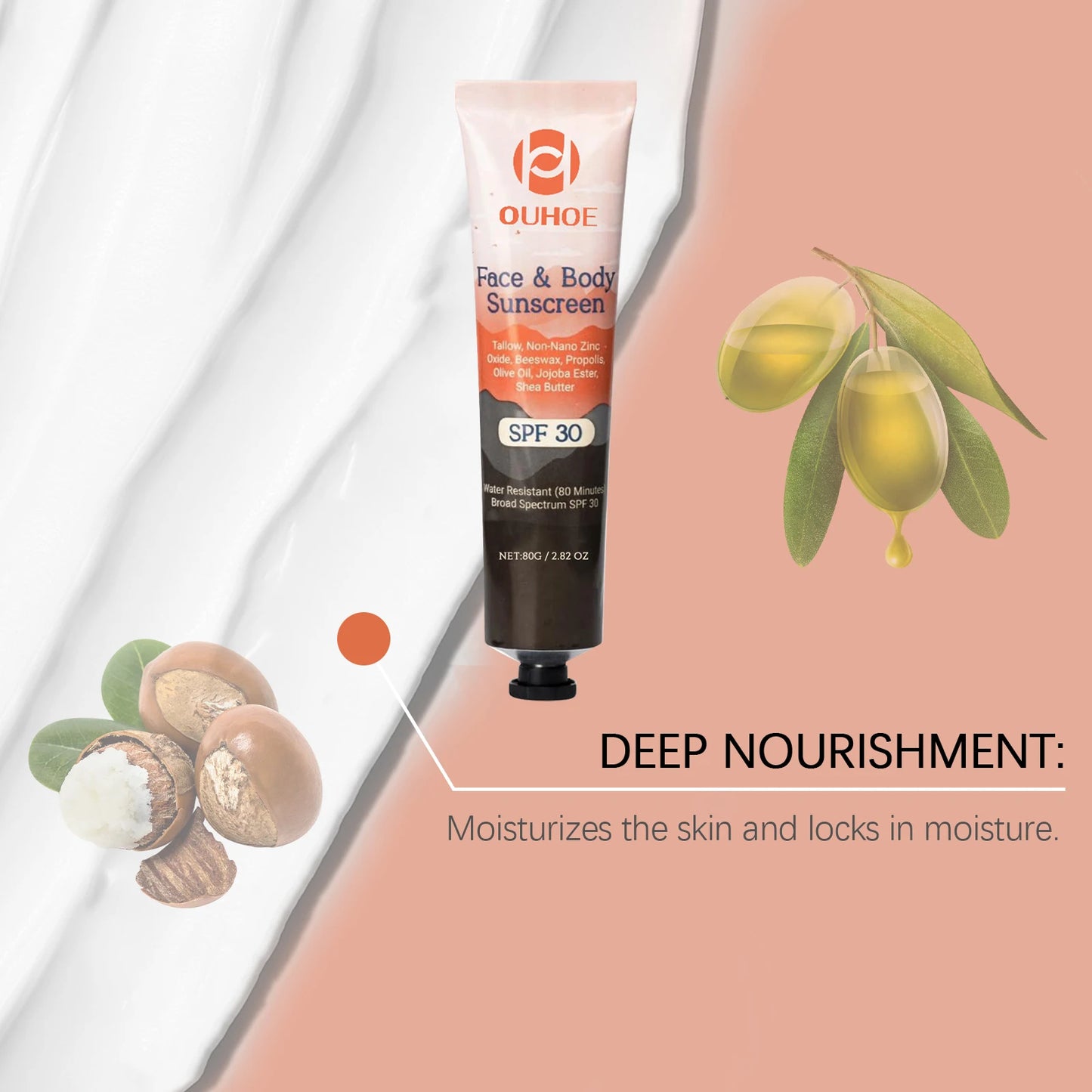 Facial Body Sunscreen UV Protection Waterproof Oil Control Sunblock Moisturizing Brightening Refresh Summer Anti Sunburn Spf30+