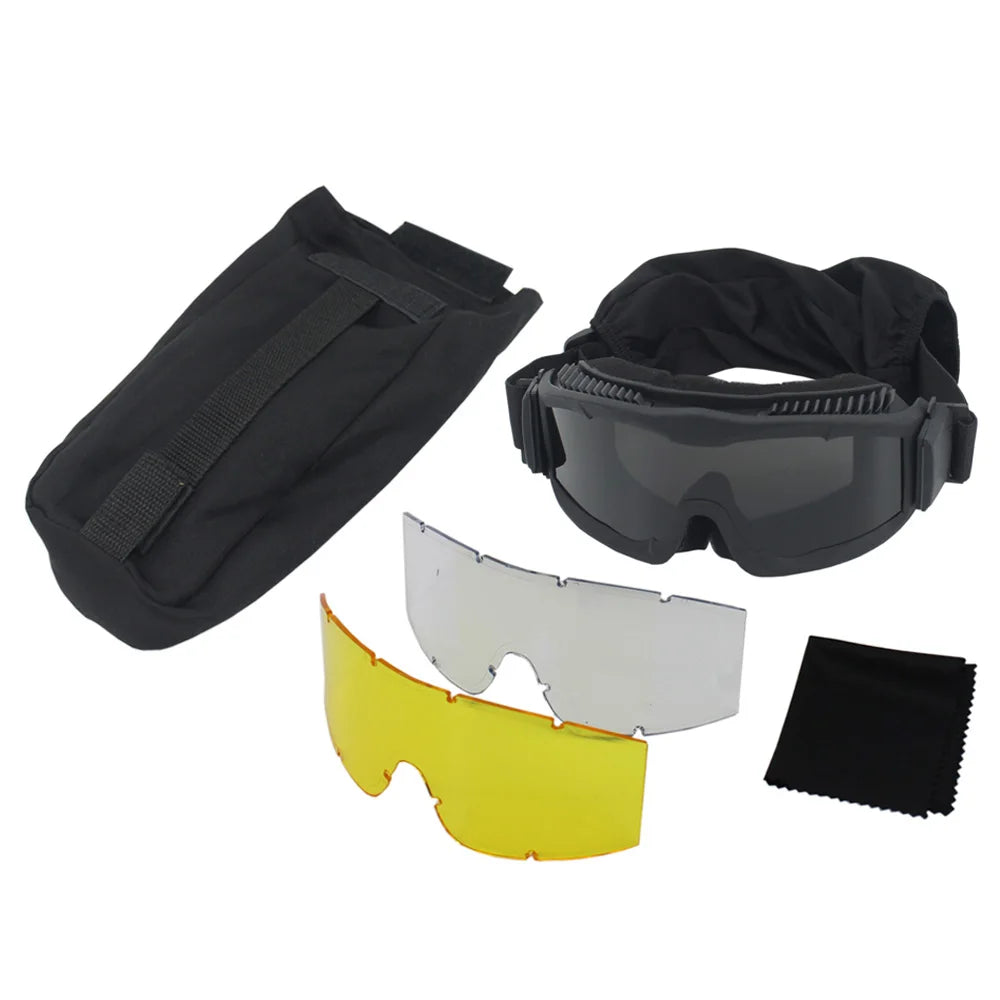 VULPO Tactical Goggles Airsoft Paintball Shooting Goggles Windproof Anti Fog Glasses Hiking Mountaineering Glasses by PETAL & GLOW
