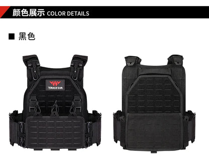 YAKEDA Tactical Vest Outdoor Hunting Plate Carrier Protective Adjustable Vest Airsoft Carrier Combat Equipment 6094 Vest by PETAL & GLOW