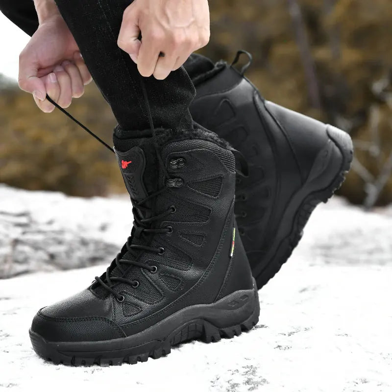 Men's Military Tactical Boots Army Boots Men Side Zipper Military Boots Men Anti-Slip Ankle Boots Work Safety Shoes Hiking Shoes by PETAL & GLOW
