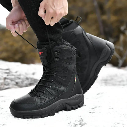 Men's Military Tactical Boots Army Boots Men Side Zipper Military Boots Men Anti-Slip Ankle Boots Work Safety Shoes Hiking Shoes by PETAL & GLOW
