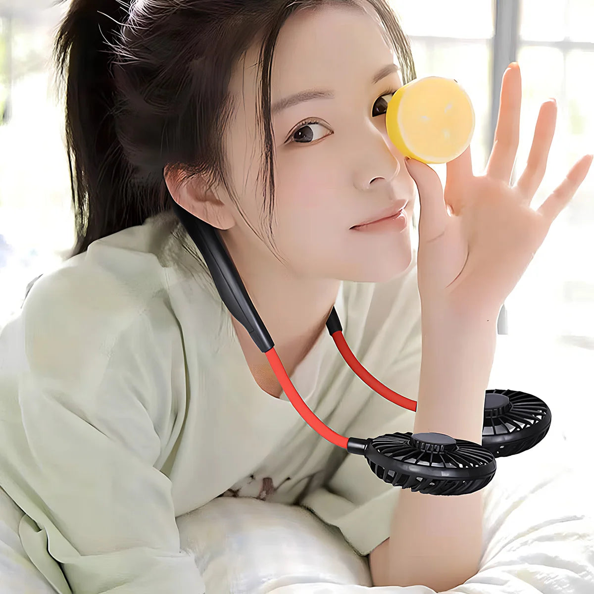 Neck Fan Rechargeable 1200mAh 3 Speeds Hands Free Wearable Fan Portable Personal Cooling Fan for Travel Outdoor Hot Sale