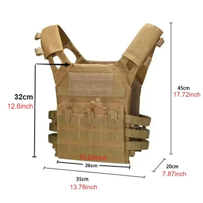Nylon Tactical Vest Body Armor Hunting Carrier Airsoft Accessories Combat MOLLE Camo Vests by PETAL & GLOW