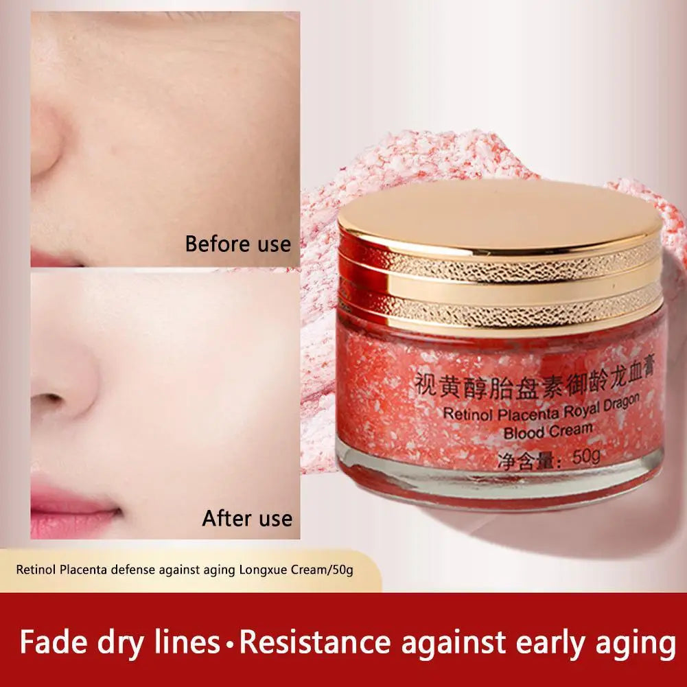 50g Dragon Blood Retinol Face Cream Smoothing Firming Face Serum Moisturizer with Placenta Extract Rejuvenation Skin Care by PETAL & GLOW