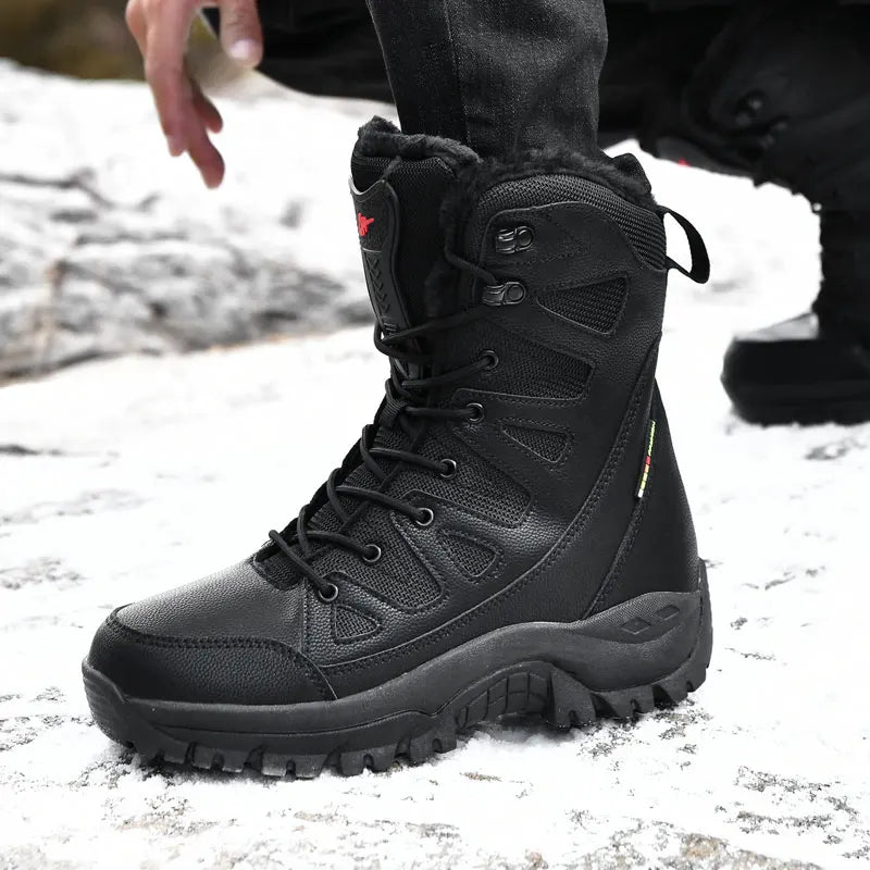 Men's Military Tactical Boots Army Boots Men Side Zipper Military Boots Men Anti-Slip Ankle Boots Work Safety Shoes Hiking Shoes by PETAL & GLOW